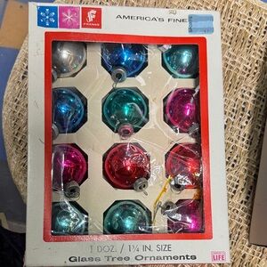 Franke Festive Glass Ornaments - Red, Blue, Silver